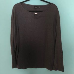 Rafaella Charcoal Gray Knit Top with bar detail 3X